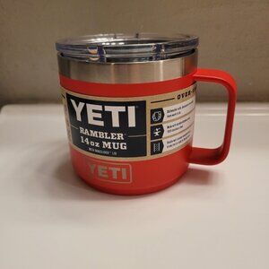 Yeti Rambler 14oz Mug Tumbler with Matching Magslider Lid Rescue Red